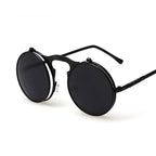 Steampunk Flip Sunglasses | Round Metal Frame | Unisex