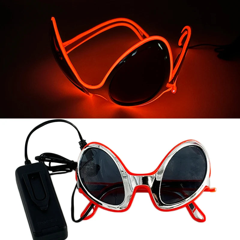 LED Light-Up Rave Glasses & Gloves | Cyberpunk Festival Eyewear