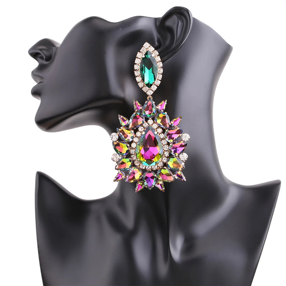 Rhinestone Drop Earrings | Clip or Pin