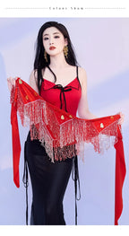 Belly Dance Hip Scarf | Beaded Tassel Wrap