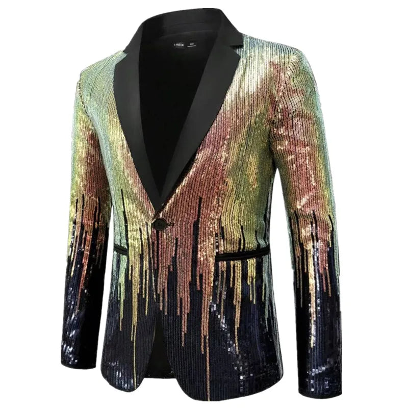 Men’s Sequin Blazer | Contrast Lapels