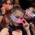 LED Acrylic Visor Glasses | 12-Mode Light-Up Rave Eyewear
