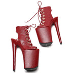 9-Inch Snake Print Ankle Boots - Open Toe Platform Dance Boots