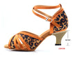 Latin Leopard Dance Heels | Satin | 6–10cm