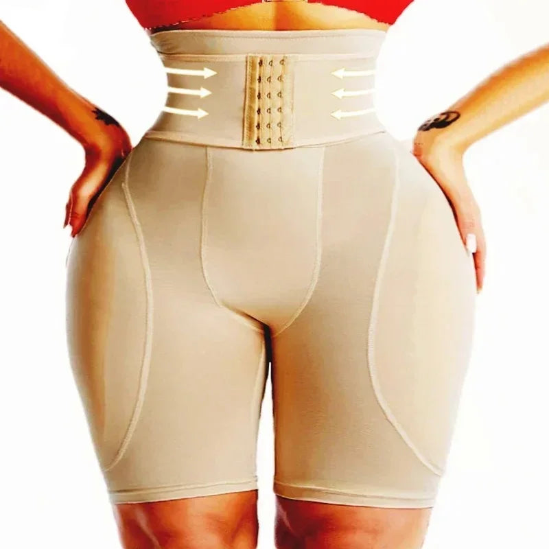 High-Waist Padded Hip Enhancer | Mesh Butt Lifter Shorts