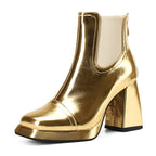 Ankle Boots | Metallic Chelsea | Square Toe