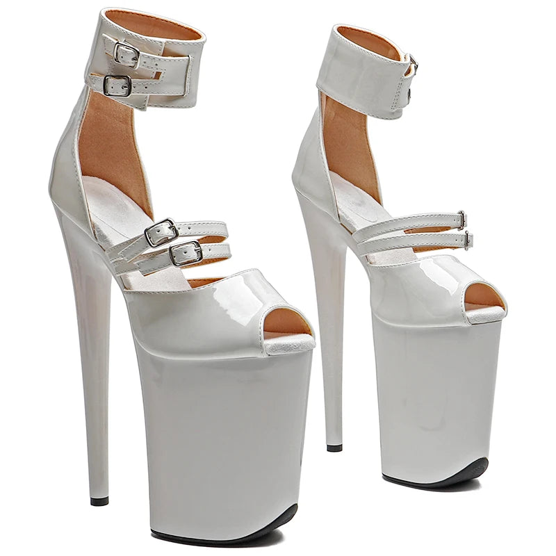 23cm Platform Sandals - Ultra High Heel Slip-On Dance Shoes