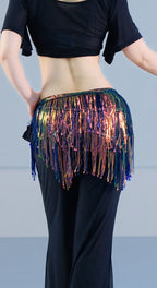 Fringe Shimmy Hip Scarf | Sequin Tassel Belt | Belly Dance