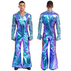 Men’s Disco Jumpsuit | Metallic Bell Bottoms
