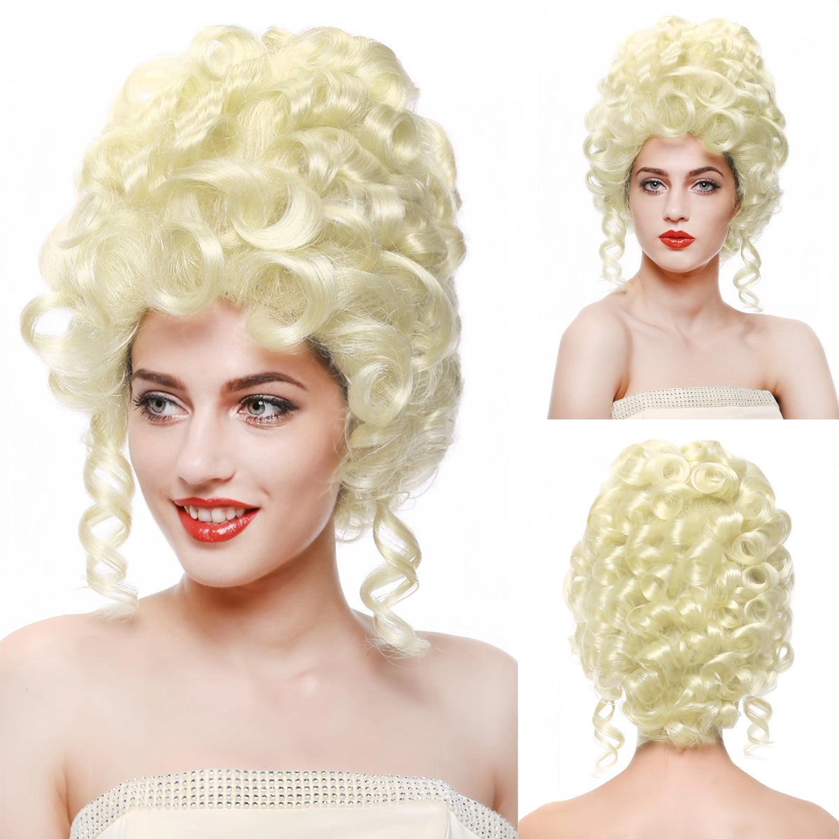 Victorian Rococo Beehive Wig | 18th Century Baroque | Curly Synthetic