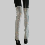 Rhinestone Mesh Leg Warmers - Sparkly Fishnet Performance Legwear