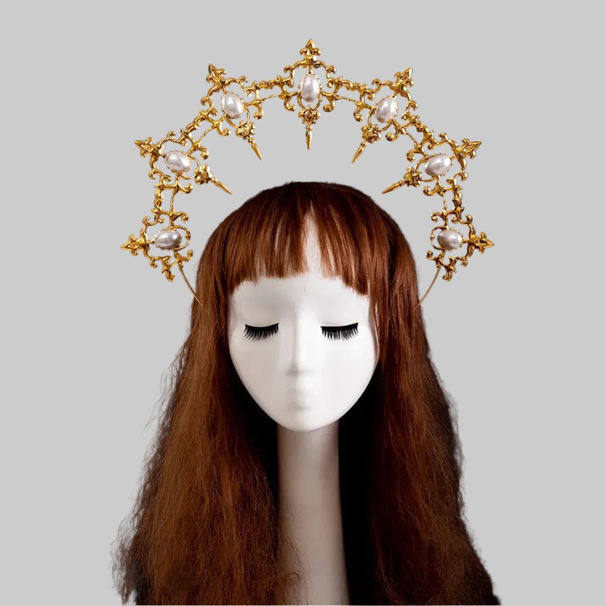 Regal Spiked Rhinestone Halo Headpiece