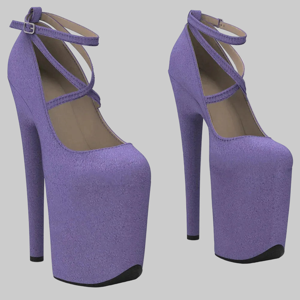 8-Inch Suede Platform Heels - Professional Pole Dance Shoes