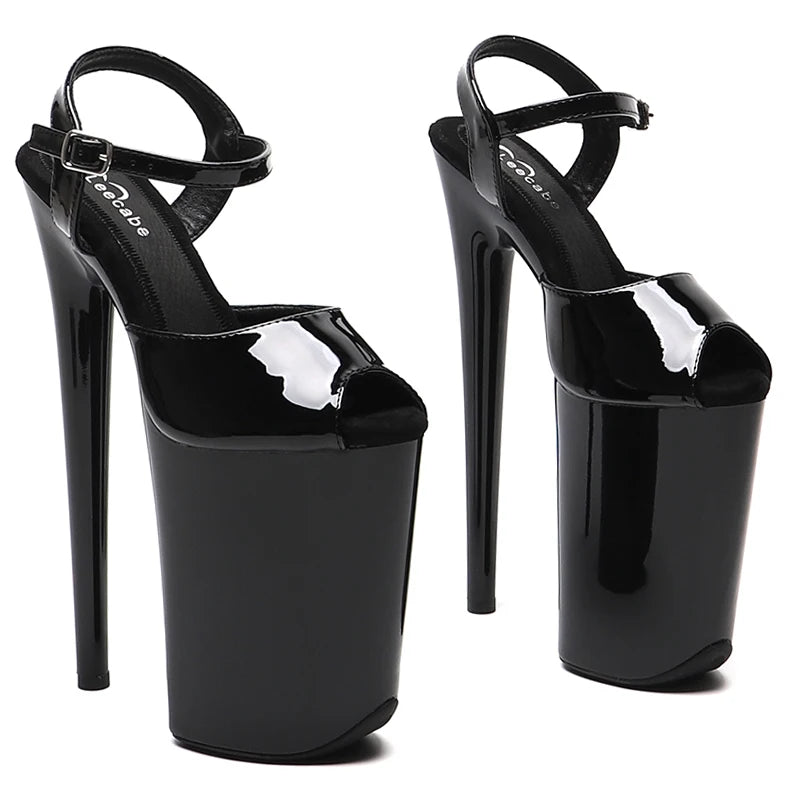 Patent Platform High Heel Sandals – 9-Inch Pole Dance Heels, Multi-Color