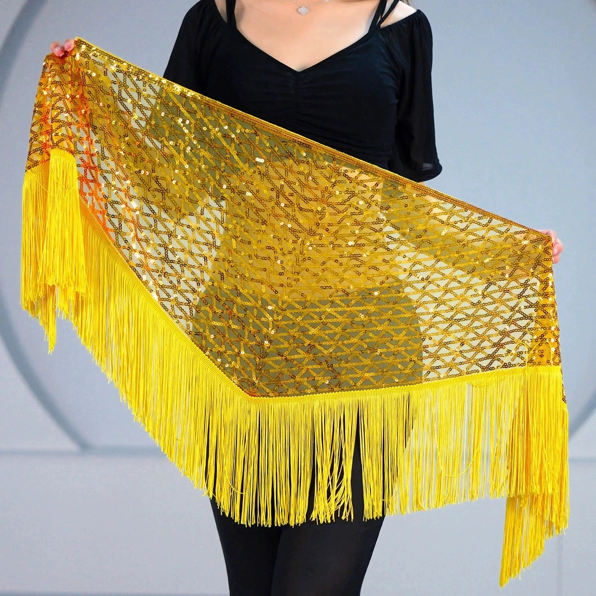 Sequin Triangle Hip Scarf | Fringe Belt | 8 Colors