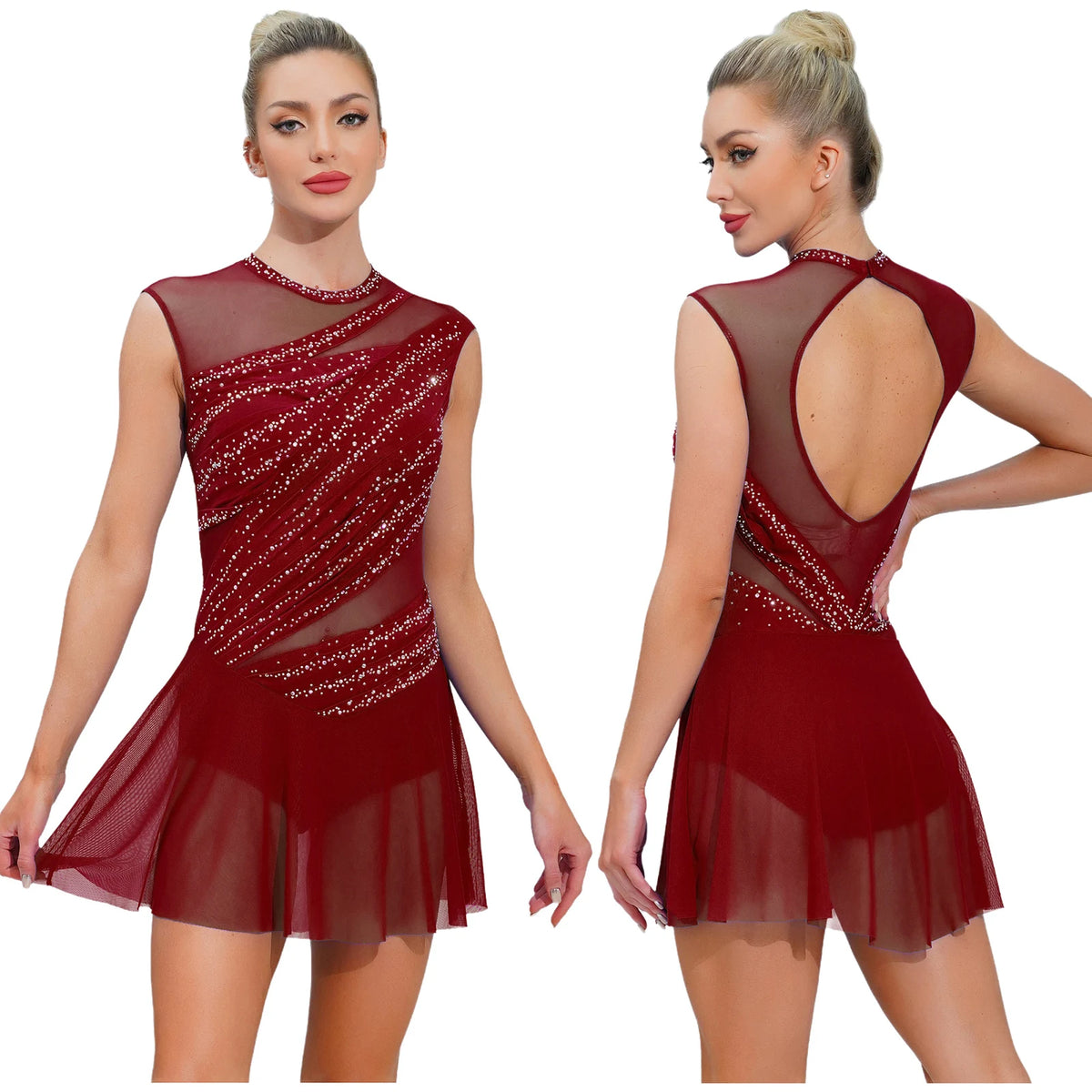 Celestial Rhinestone Keyhole Dance Dress
