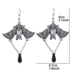 Gothic Bat Wing Drop Earrings | Crystal Drops | 3 Styles