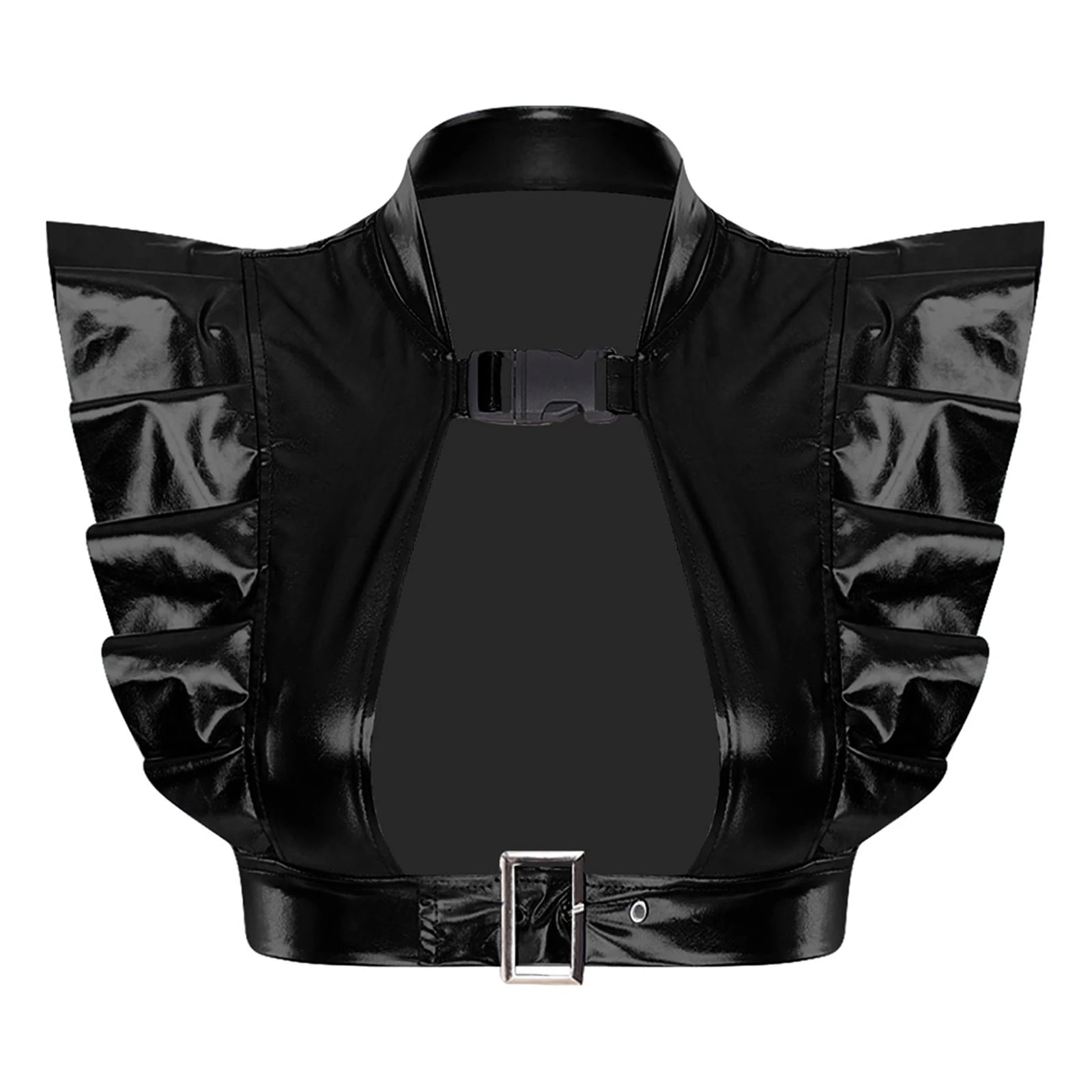 Metallic Shoulder Armor Shrug Crop Top | 6 Colors