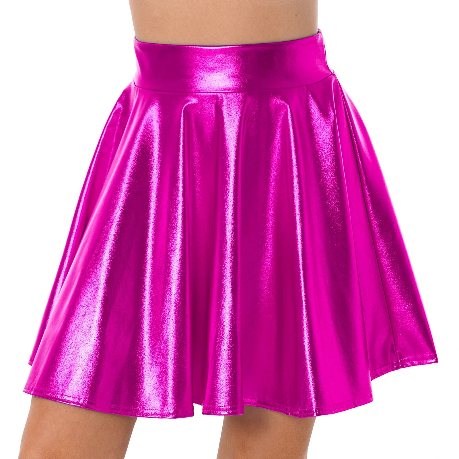 Metallic Flare Mini Skirt | Rave Festival Skater