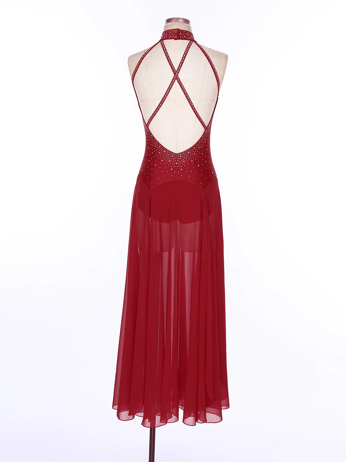Lyrical Dance Dress | Rhinestone Split Chiffon