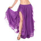 Belly Dance Chiffon Skirt | Ruffle Trim | Side Slit | 13 Colors