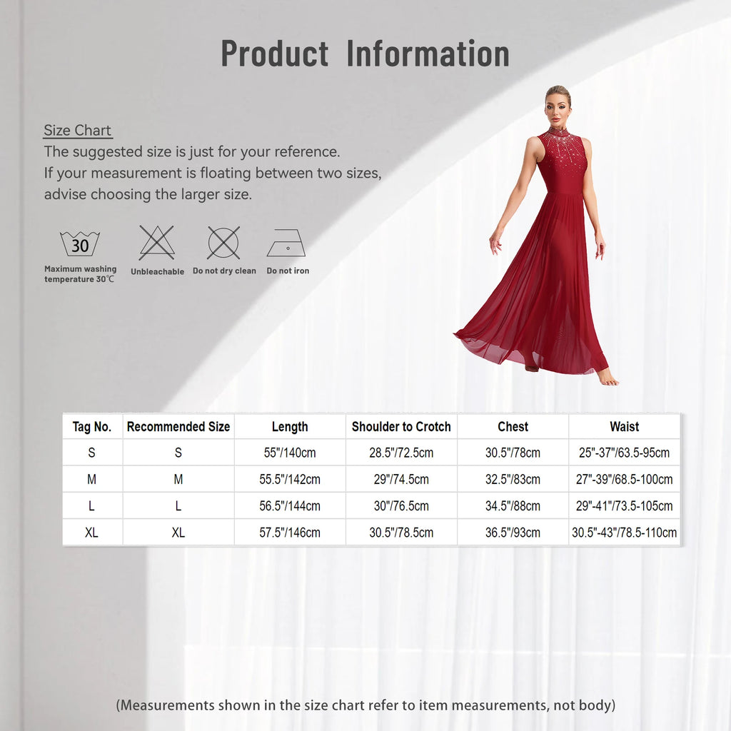 Women's Rhinestone Halter Lyrical Dance Dress | Irregular Mesh Ruffle Hem | Competition & Performance