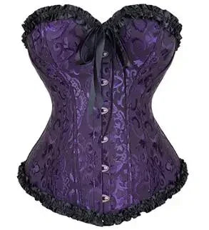 Victorian Overbust Corset | Floral Satin | Plus Size