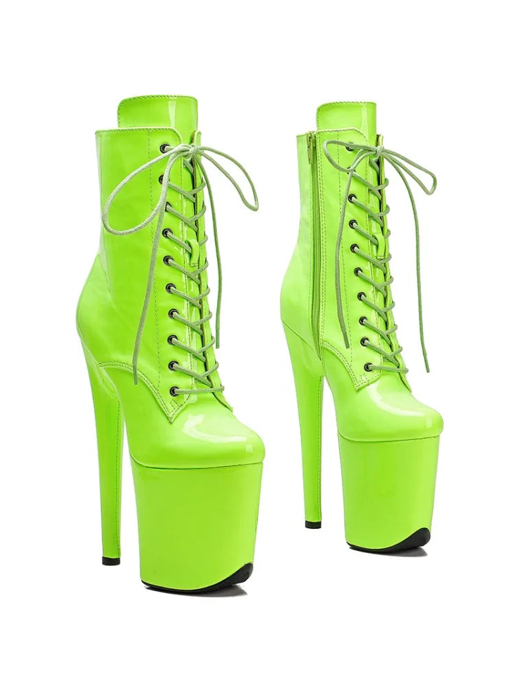 8-Inch Patent Platform Ankle Boots | Multi-Color