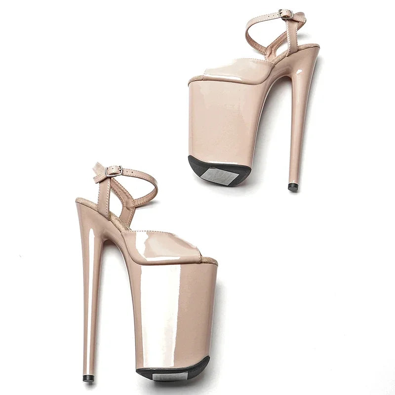 9-Inch Patent Open-Toe Platform Sandals
