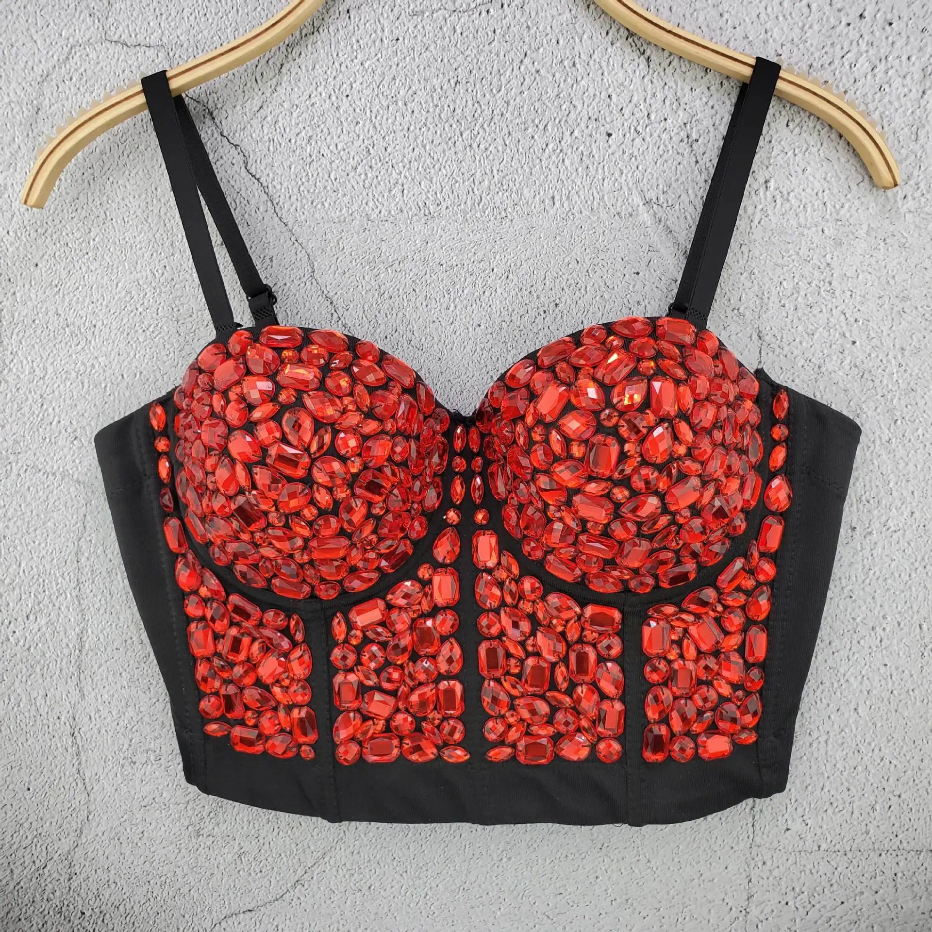 Heavy Beading Rhinestone Bustier | Colorful Crystal Corset Top