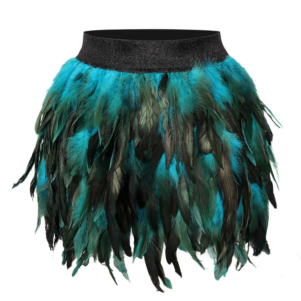 Faux Feather Stage Mini Skirt