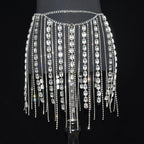 Rhinestone Tassel Chain Mini Skirt