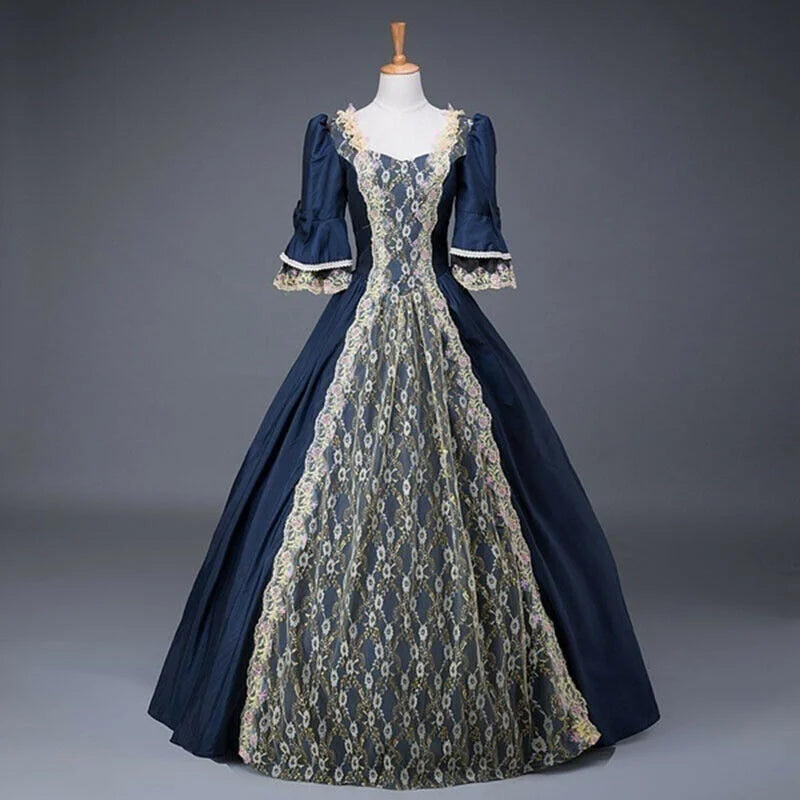 Lace Ball Gown | Victorian A-Line | Half Sleeve