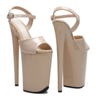 9-Inch Patent Open-Toe Platform Sandals