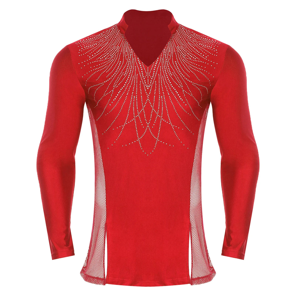 Men’s Dance Top | Rhinestone Mesh