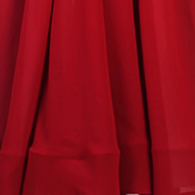 Red Ballroom Dance Dress | Gold Embroidery | XXS-XXL