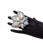 Rhinestone Earring & Ring Jewelry Set | Clip-On or Pin | 10 Colors