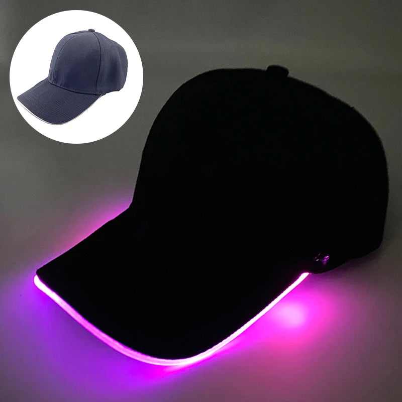 LED EL Wire Baseball Cap | Light-Up Rave Festival Hat