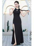 Belly Dance Modal Dress | Sleeveless Backless Maxi