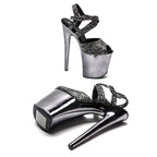 8-Inch Glitter Platform Sandals - High Heel Performance Shoes