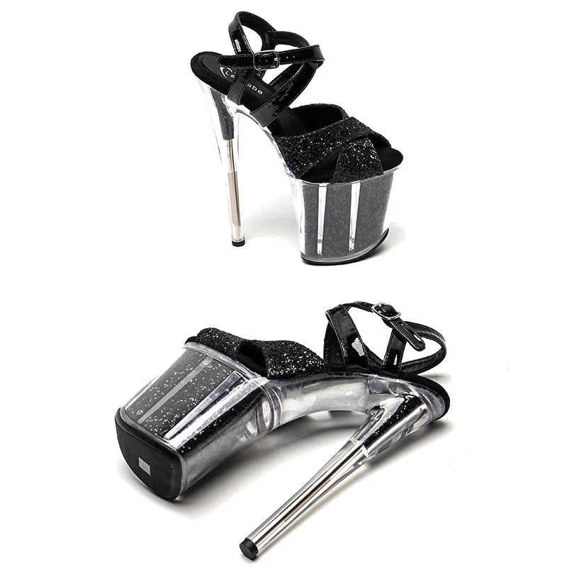 8-Inch Glitter Platform Sandals