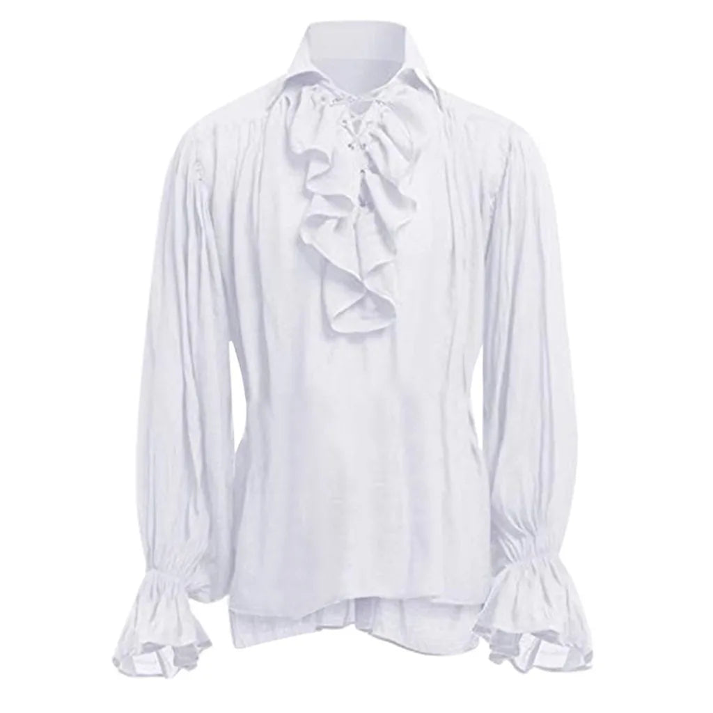 Ruffled Medieval Shirt | Long Sleeve | 4 Colors | S-5XL