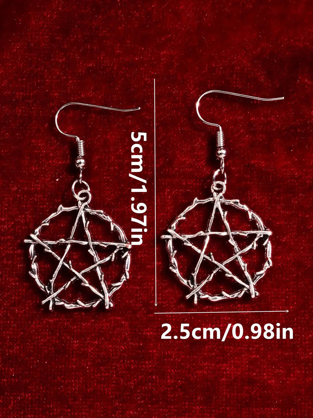 Pentagram Earrings | Thorned Star Drops