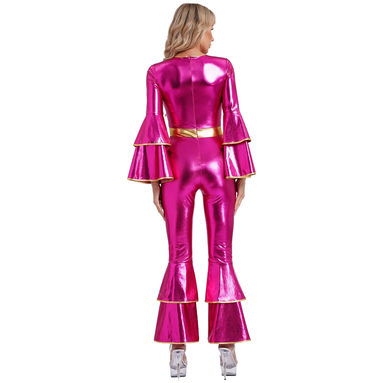 Metallic Flare Jumpsuit | 70s Disco | Bell Bottom