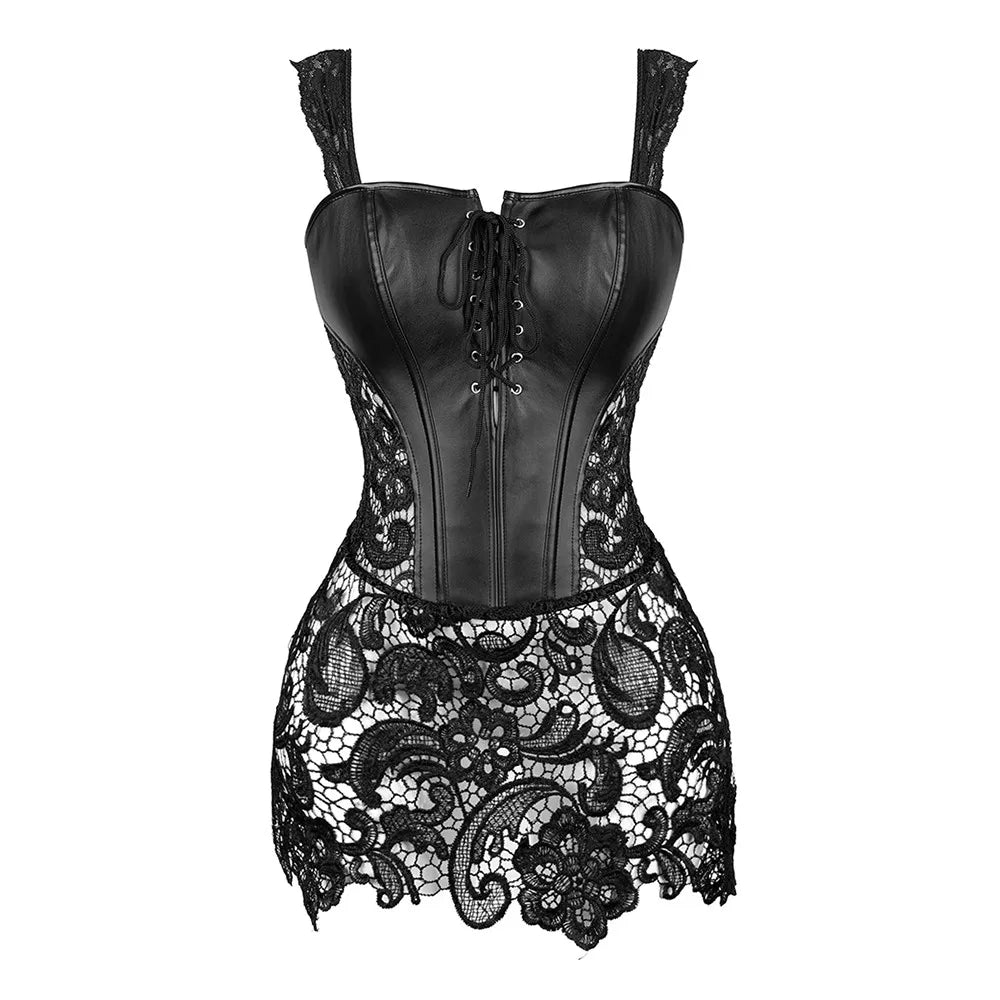Gothic Lace-Up Corset | Plus Sizes | Black & Red