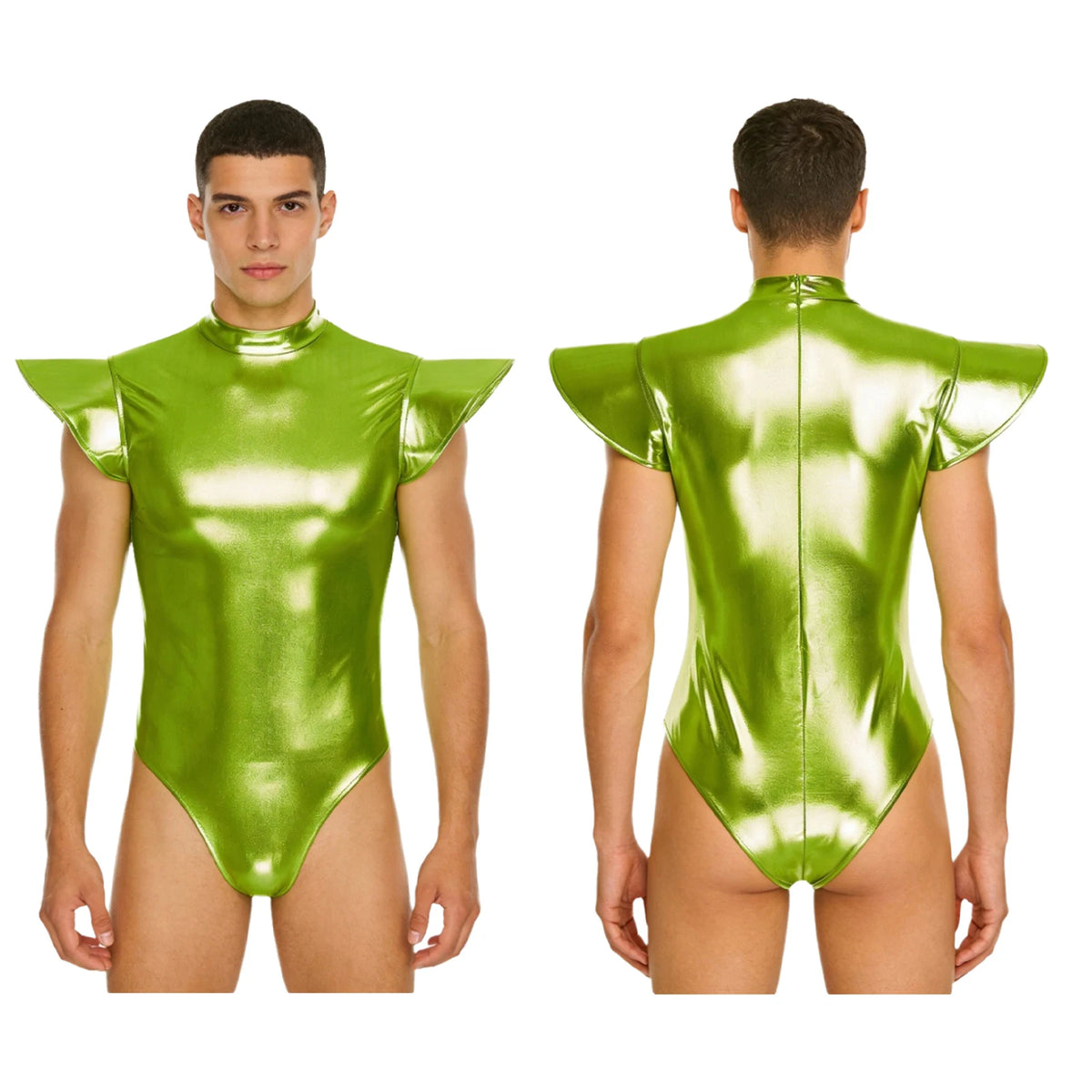 Men's Metallic Bodysuit | Zip Front