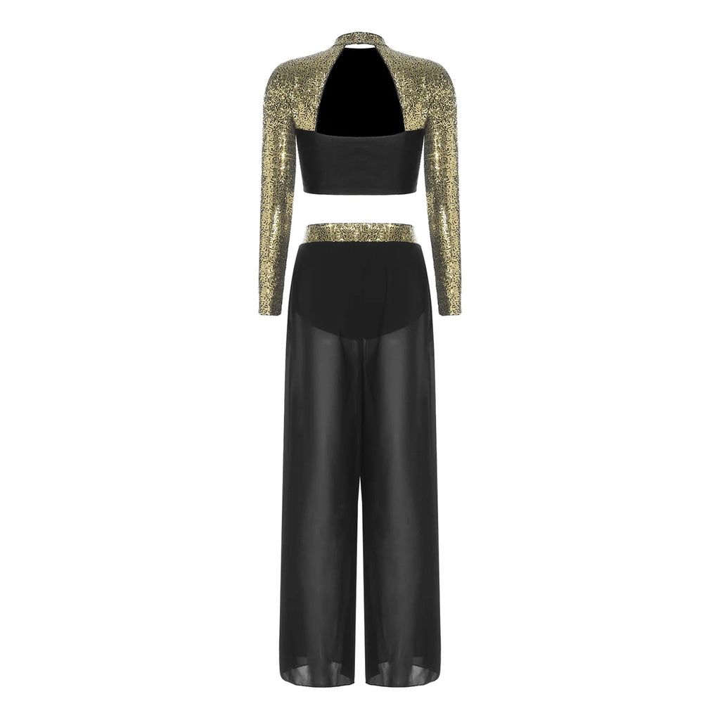 Lyrical Dance Set | Sequin Split Pants