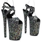Glitter 9-Inch Platform Pole Dance Sandals