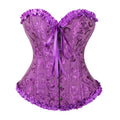 Victorian Overbust Corset | Floral Satin | Plus Size