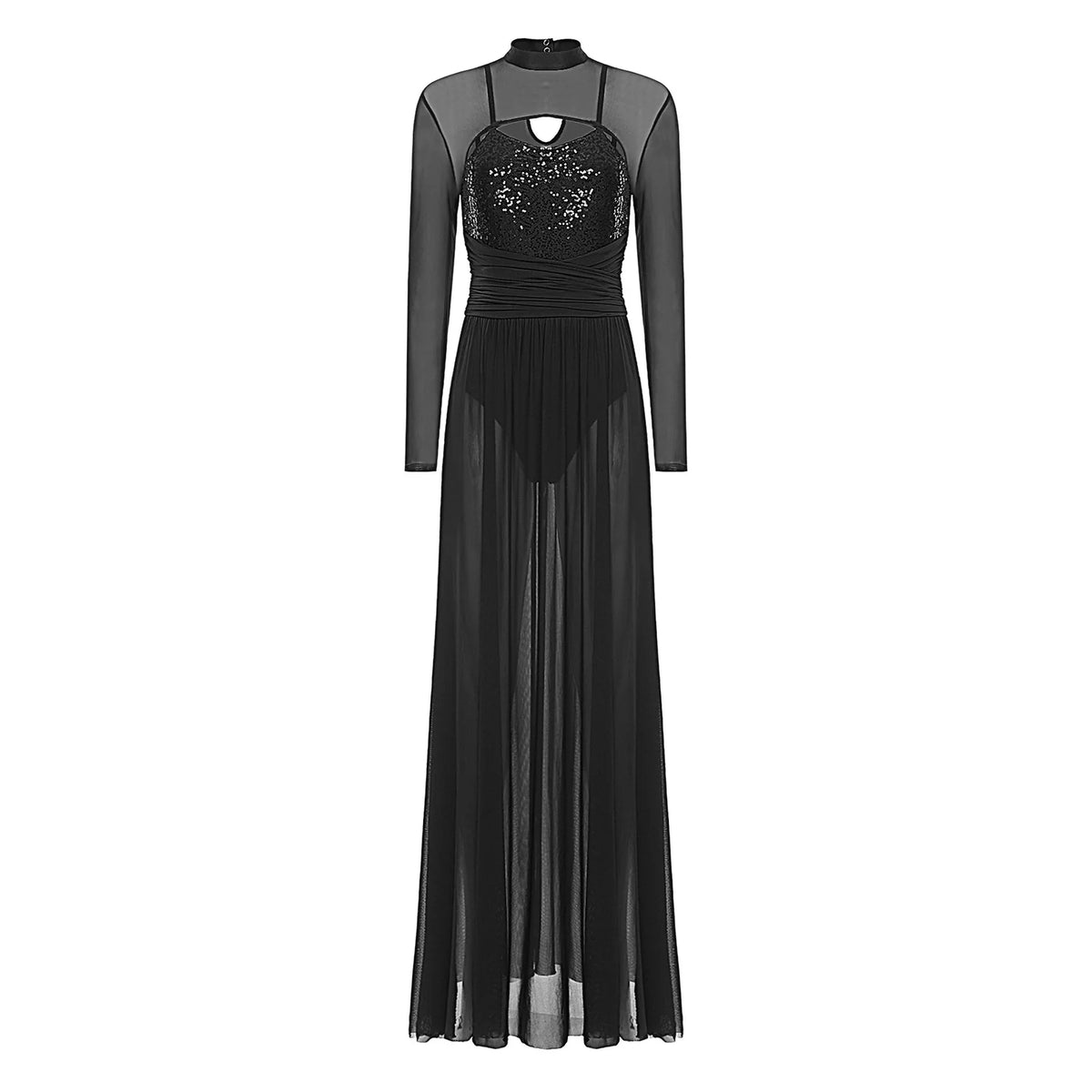 Sequin Lyrical Dance Dress | Mesh & Tulle | Built-In Briefs